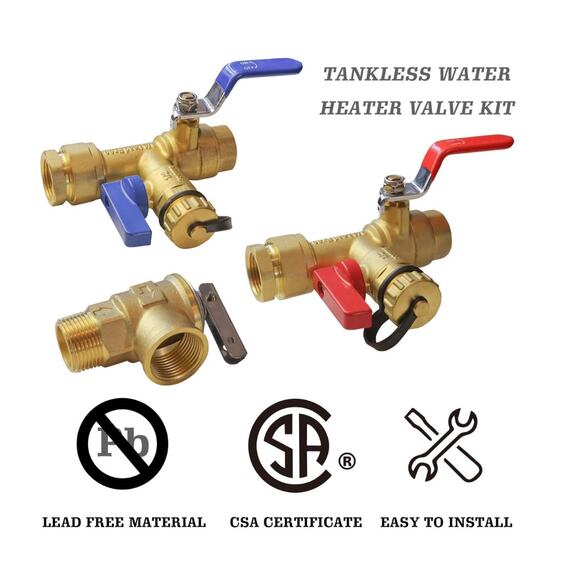 3/4 Inch IPS Isolator Tankless Water Heater Service Valve Kit 500 WOG - Picture 1 of 7